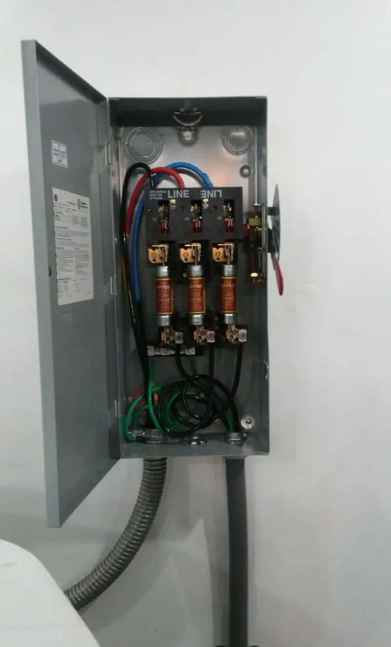 Three-phase disconnect switch installed for Electrical Wiring & Rewiring in Belmont